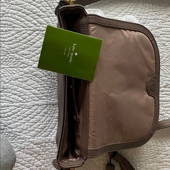 Kate Spade Taupe Crossbody Bag with Tassel - Picture 3 of 3
